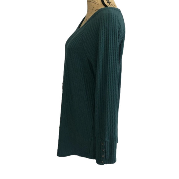 CHASER Teal Waffle Knit Thermal Top - Picture 6 of 13